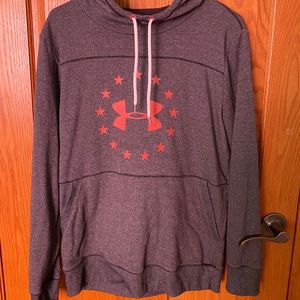 Under Armour Hoodie | gray with red stars and logo